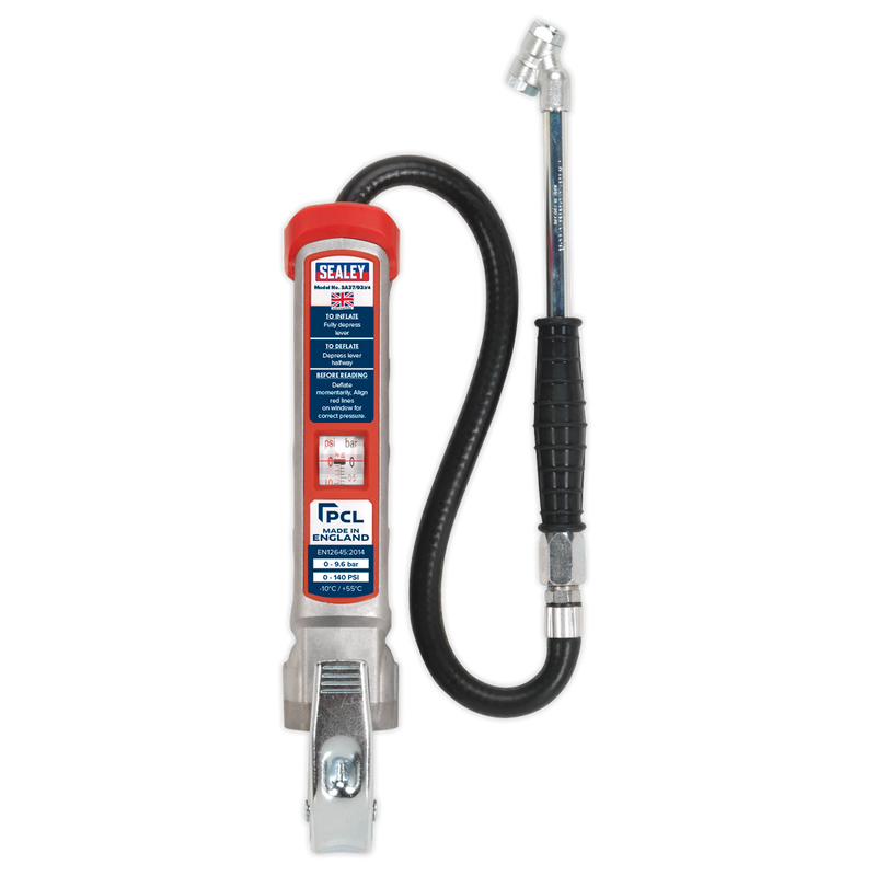Sealey SA37/93 Professional Tyre Inflator with Twin Push-On Connector
