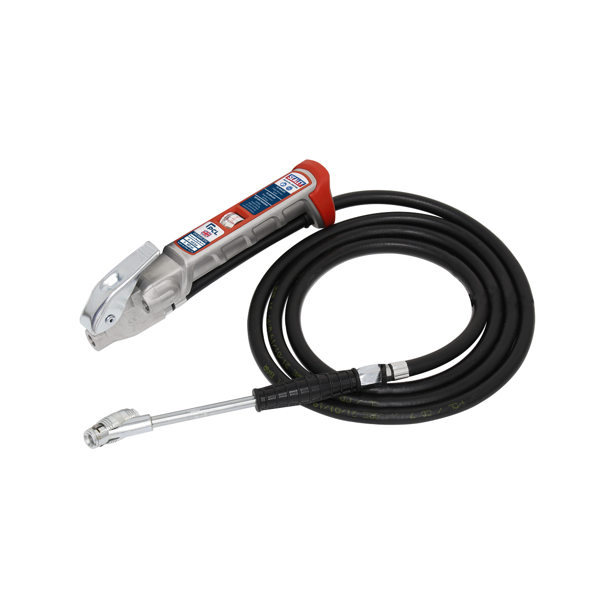 Sealey SA37/95 Tyre Inflator with 2.5m Hose & Twin Clip-On Connector