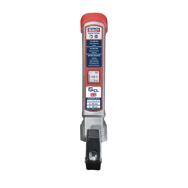 Sealey SA37/95 Tyre Inflator with 2.5m Hose & Twin Clip-On Connector