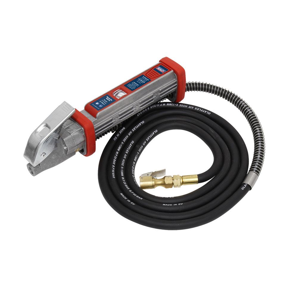 Sealey SA372 Tyre Inflator with 2.7m Hose & Clip-On Connector
