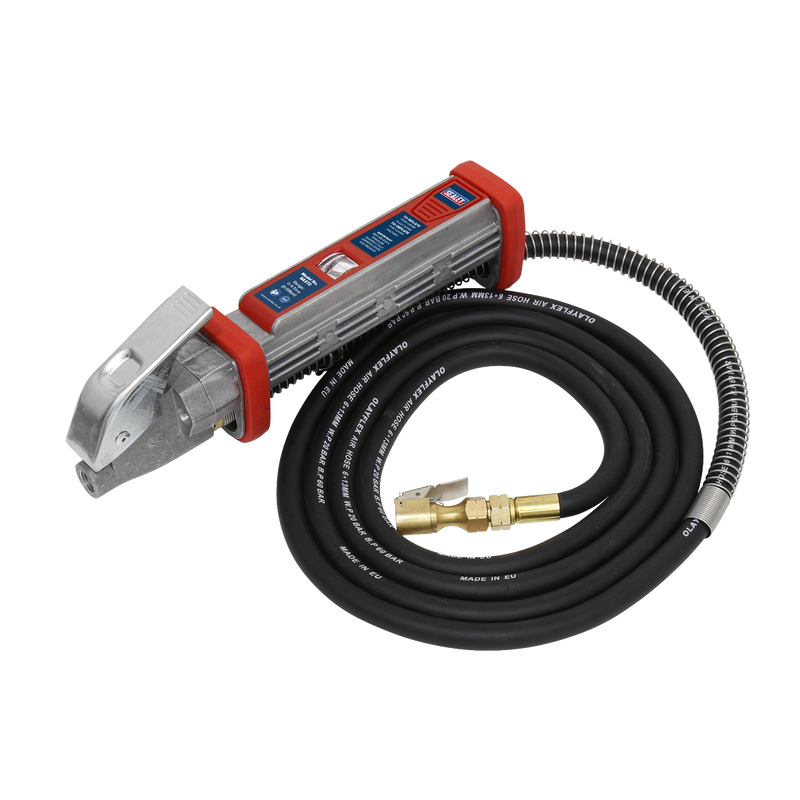 Sealey SA372 Tyre Inflator with 2.7m Hose & Clip-On Connector