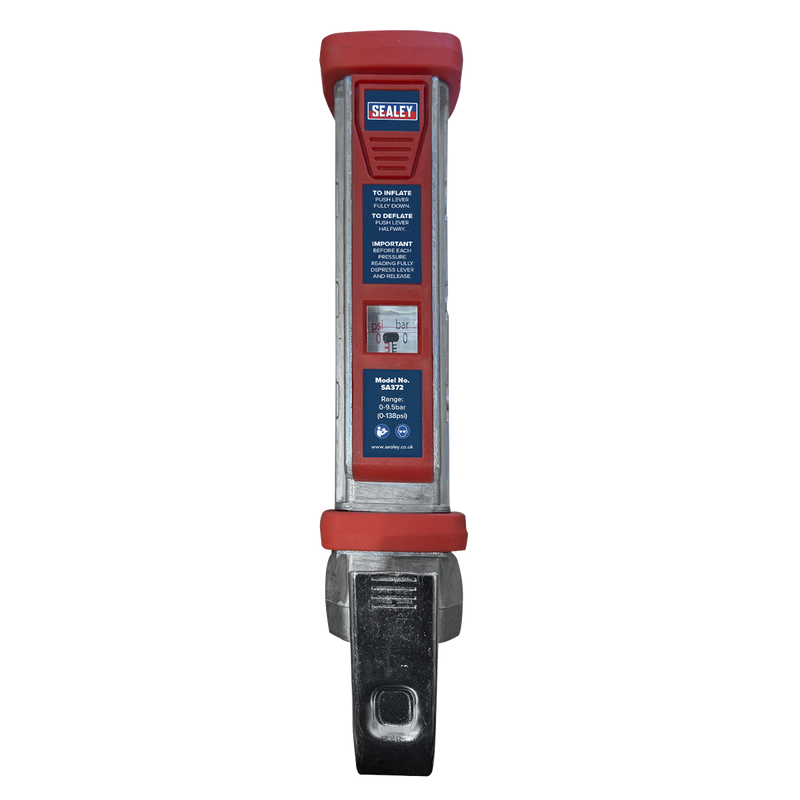 Sealey SA372 Tyre Inflator with 2.7m Hose & Clip-On Connector
