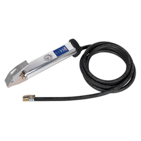 Sealey SA396 Tyre Inflator with 2.7m Hose & Clip-On Connector
