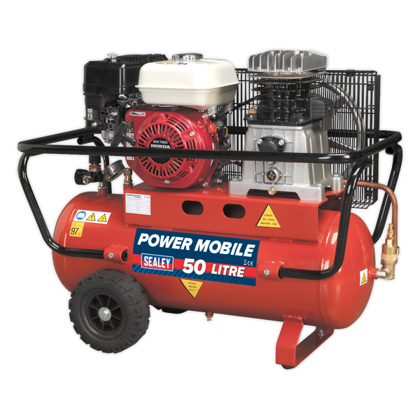 Sealey SA5055 50L Belt Drive Air Compressor with Petrol Engine 5.5hp