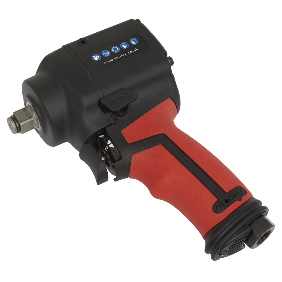 Sealey SA6002S 1/2"Sq Drive Stubby Air Impact Wrench - Twin Hammer
