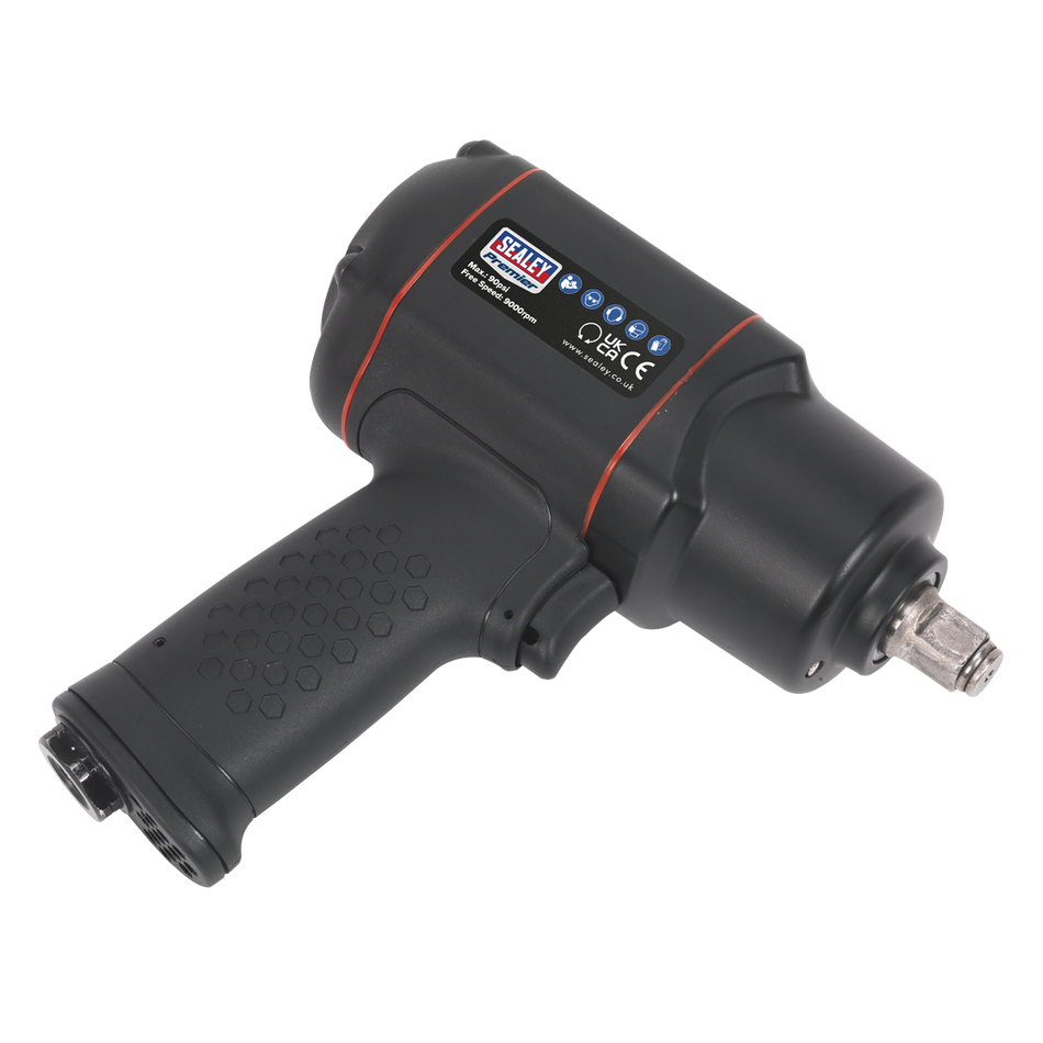 Sealey SA6007 1/2"Sq Drive Composite Air Impact Wrench - Twin Hammer