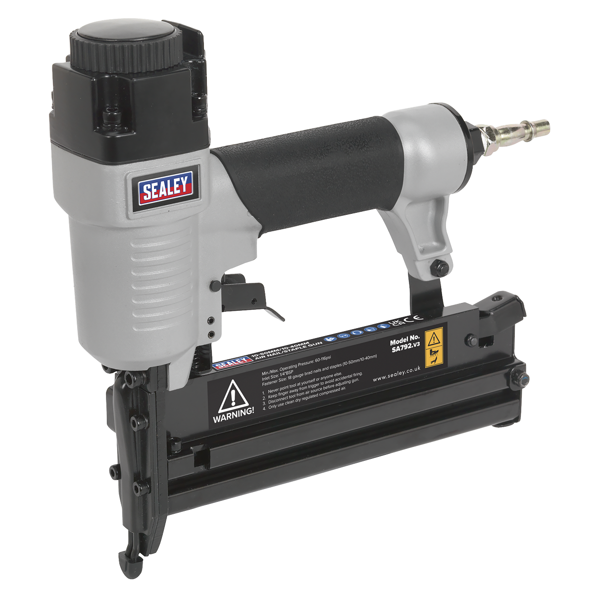 Sealey SA792 10-50mm/10-40mm Air Nail/Staple Gun