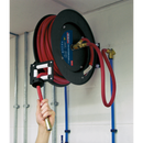 Sealey SA841 15m Retractable Air Hose Metal Reel 10mm ID Rubber Hose