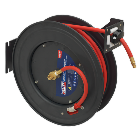 Sealey SA85 20m Retractable Air Hose Metal Reel 10mm ID Rubber Hose