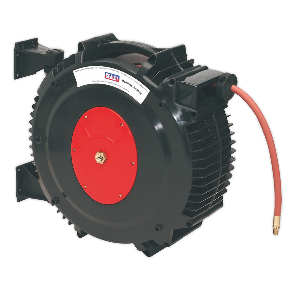 Sealey SA8812 15m Retractable Air Hose Reel 13mm ID Rubber Hose