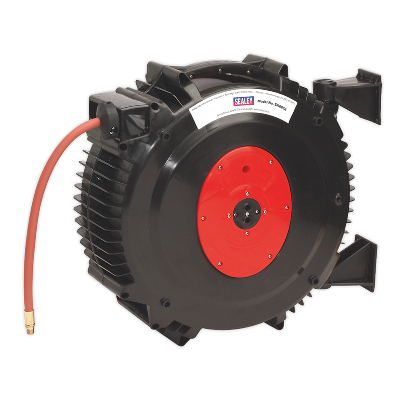 Sealey SA8812 15m Retractable Air Hose Reel 13mm ID Rubber Hose