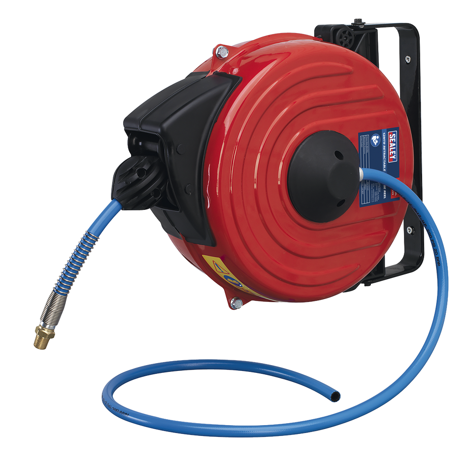 Sealey SA90 12m Retractable Air Hose Reel 8mm ID Polyurethane Hose