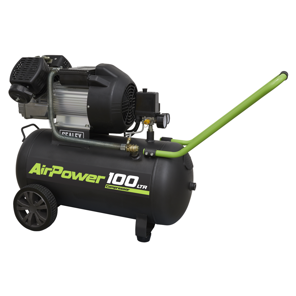 Sealey SAC10030VE 100L V-Twin Direct Drive Air Compressor 3hp
