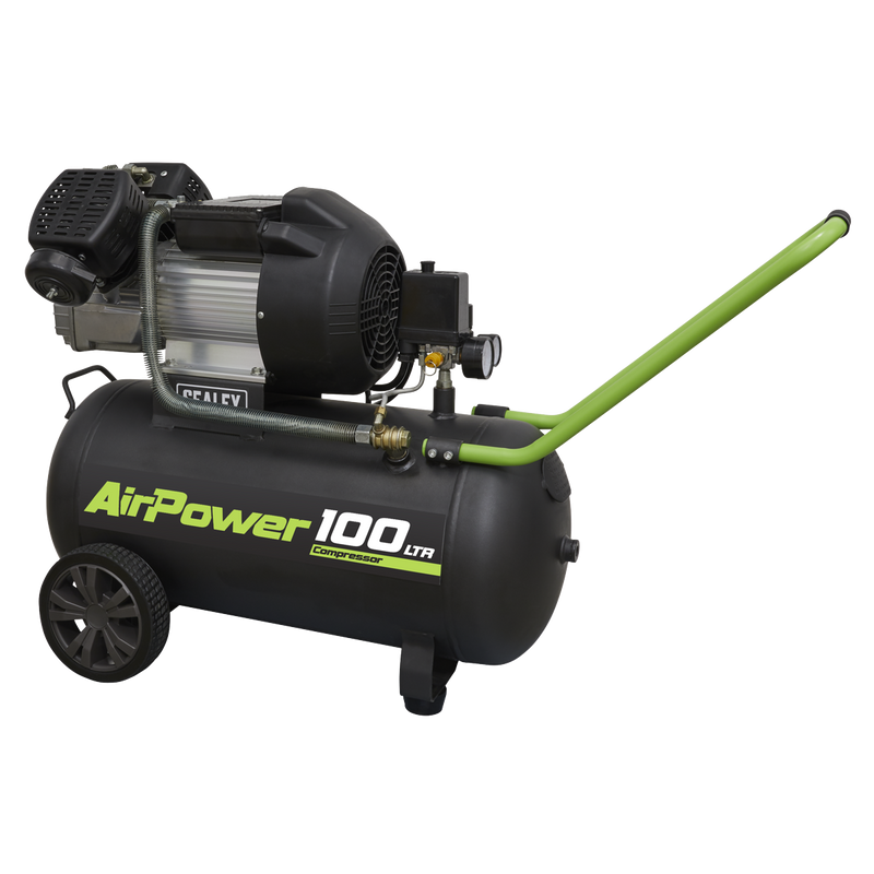 Sealey SAC10030VE 100L V-Twin Direct Drive Air Compressor 3hp