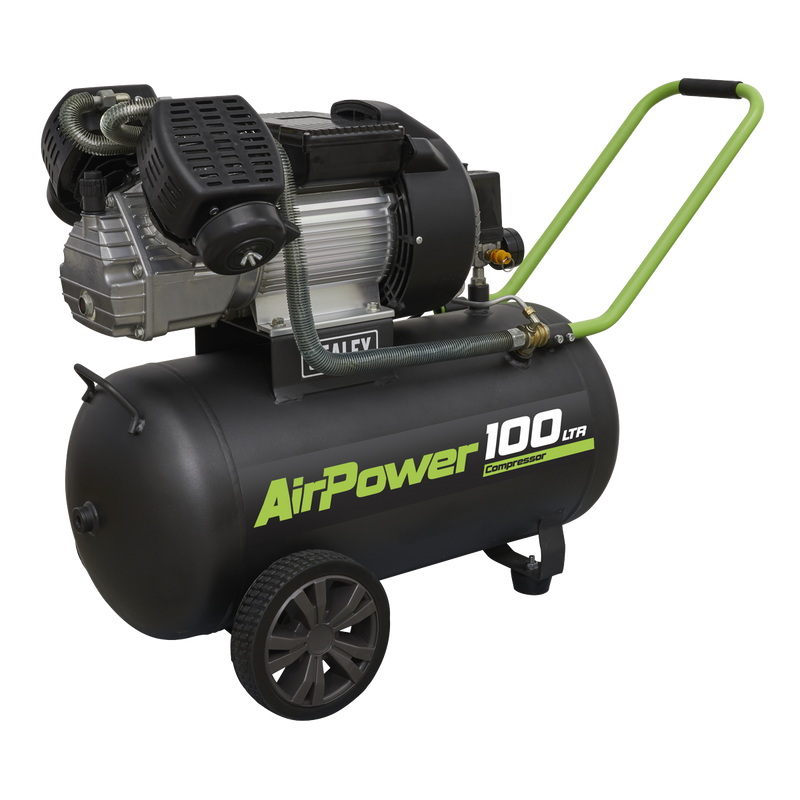 Sealey SAC10030VE 100L V-Twin Direct Drive Air Compressor 3hp