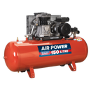 Sealey SAC1153B 150L Belt Drive Air Compressor 3hp with Cast Cylinders