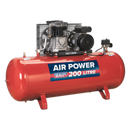 Sealey SAC1203B 200L Belt Drive Air Compressor 3hp with Cast Cylinders