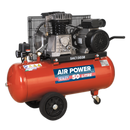 Sealey SAC1503B 50L Belt Drive Air Compressor 3hp with Cast Cylinders & Wheels