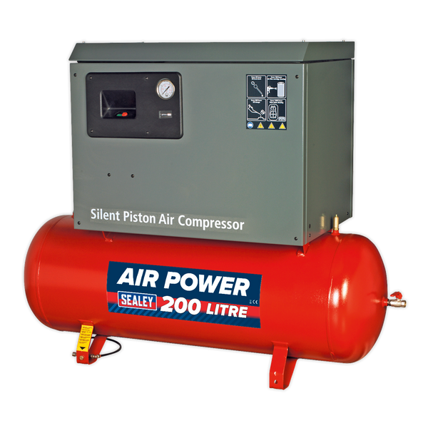 Sealey SAC2203BLN 200L Belt Drive Air Compressor 3hp with Cast Cylinders Low Noise