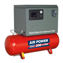 Sealey SAC2203BLN 200L Belt Drive Air Compressor 3hp with Cast Cylinders Low Noise