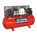 Sealey SAC2276B 270L Belt Drive Air Compressor 2 x 3hp with Cast Cylinders