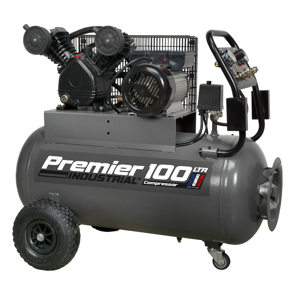Sealey SAC3103B 100L Belt Drive Air Compressor 3hp with Front Control Panel