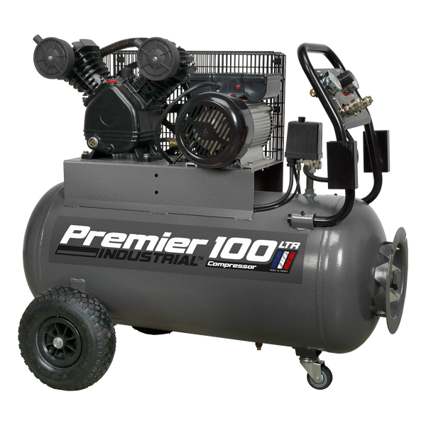 Sealey SAC3103B 100L Belt Drive Air Compressor 3hp with Front Control Panel