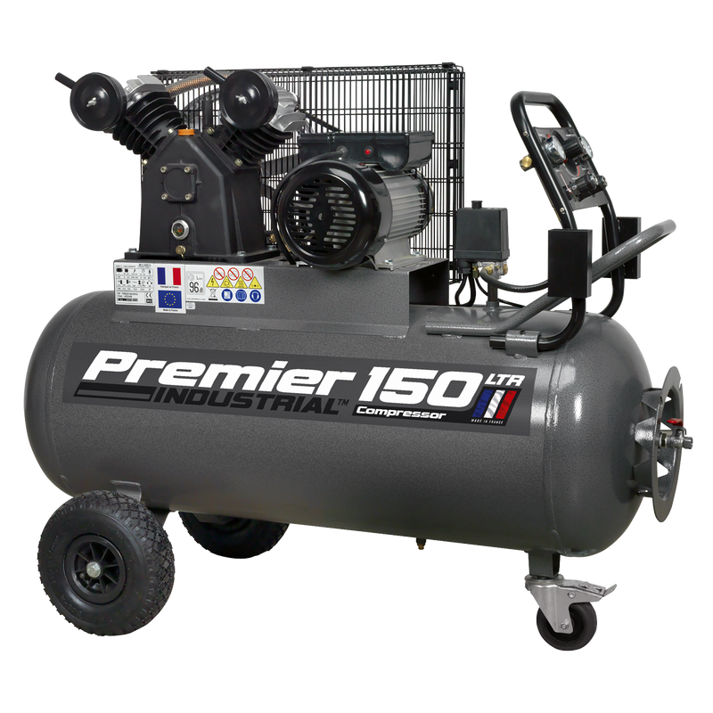 Sealey SAC3153B 150L Belt Drive Air Compressor 3hp with Front Control Panel