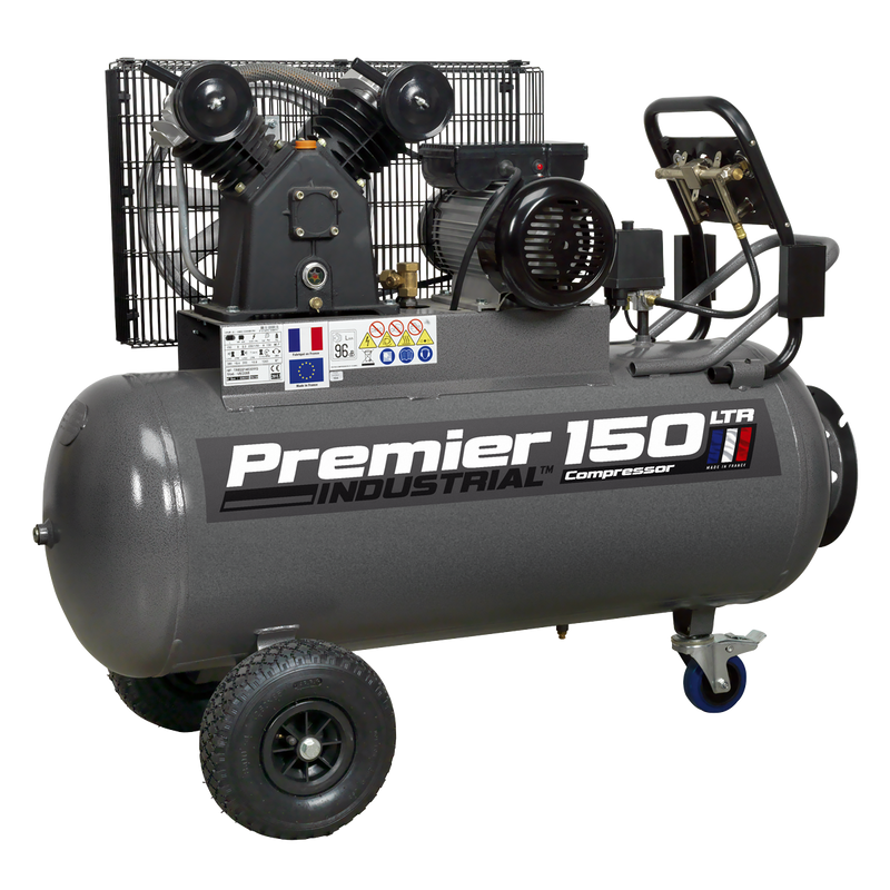 Sealey SAC3153B 150L Belt Drive Air Compressor 3hp with Front Control Panel