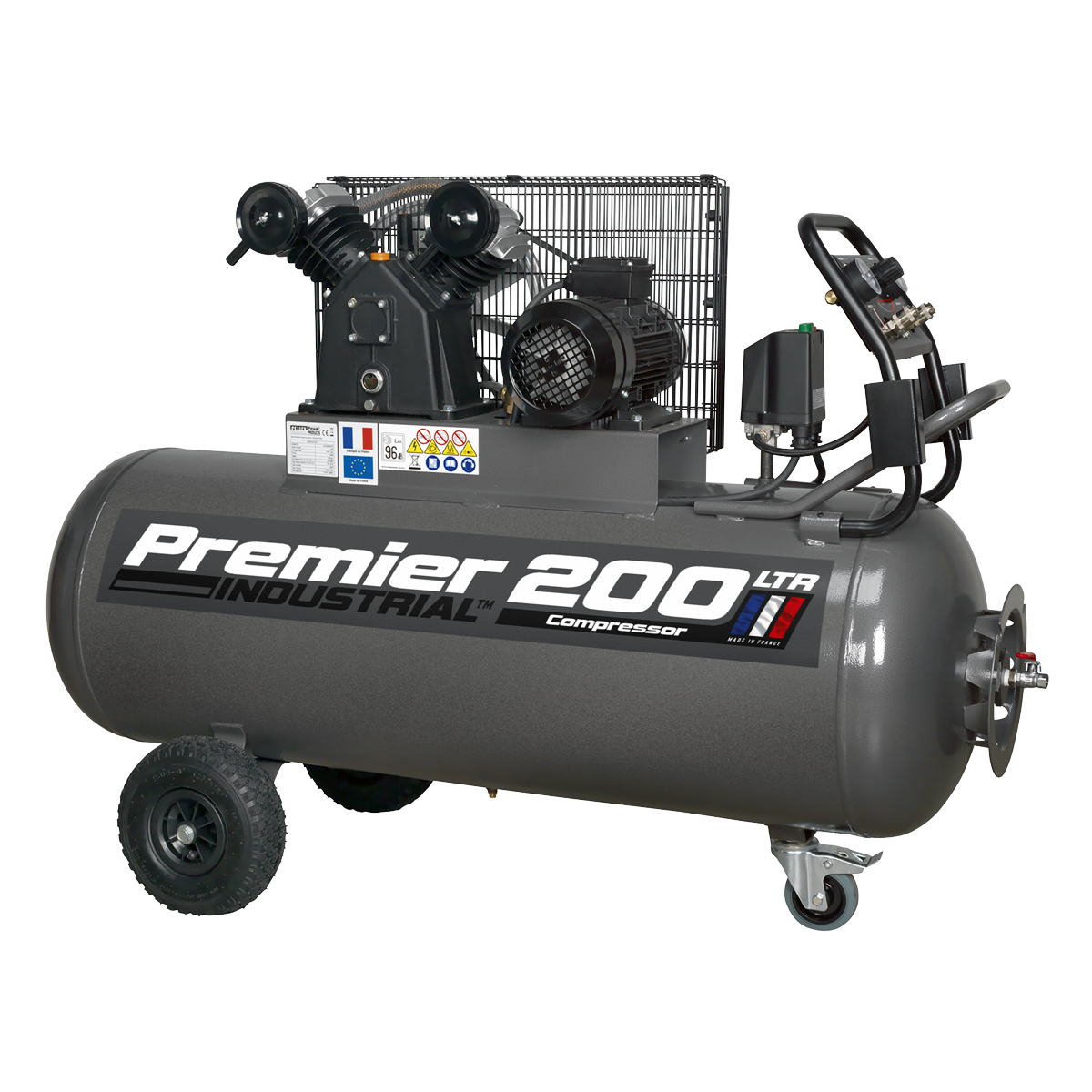 Sealey SAC3203B3PH 200L Belt Drive Air Compressor 3hp with Front Control Panel 415V 3ph