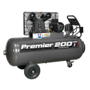 Sealey SAC3203B3PH 200L Belt Drive Air Compressor 3hp with Front Control Panel 415V 3ph