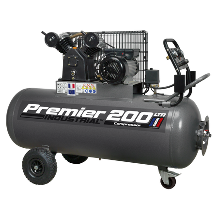 Sealey SAC3203B 200L Belt Drive Air Compressor 3hp with Front Control Panel