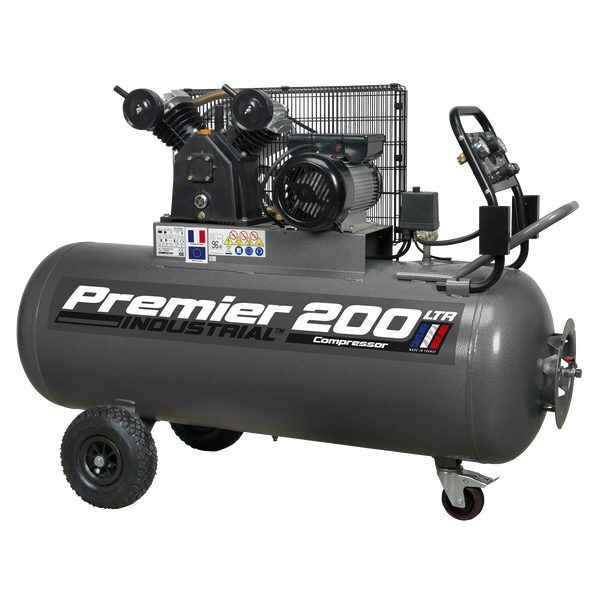 Sealey SAC3203B 200L Belt Drive Air Compressor 3hp with Front Control Panel