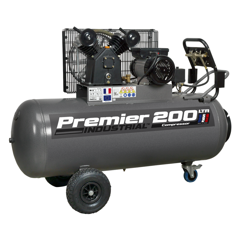 Sealey SAC3203B 200L Belt Drive Air Compressor 3hp with Front Control Panel