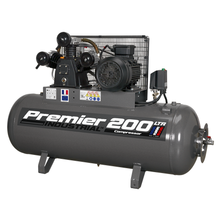 Sealey SAC32055B 200L Belt Drive Air Compressor 5.5hp 3ph
