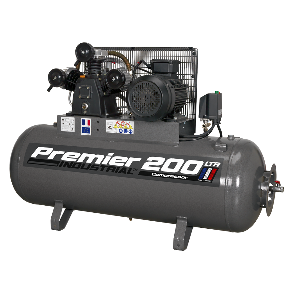 Sealey SAC32055B 200L Belt Drive Air Compressor 5.5hp 3ph