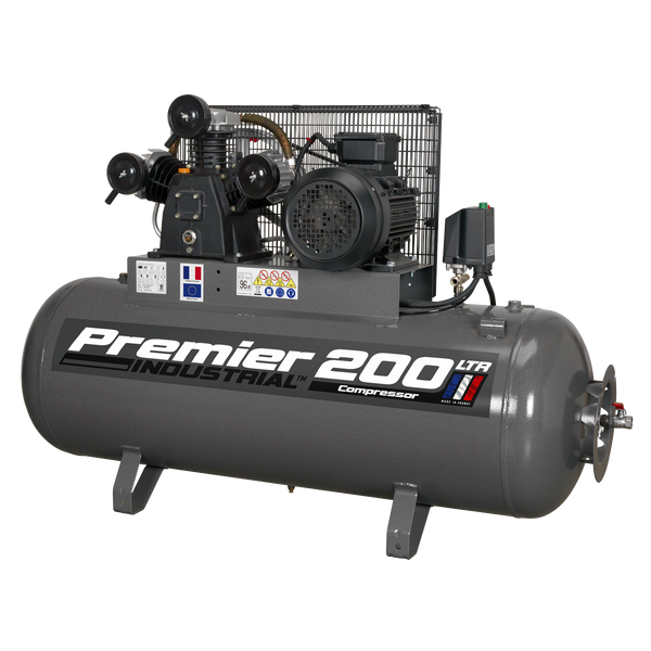Sealey SAC32055B 200L Belt Drive Air Compressor 5.5hp 3ph