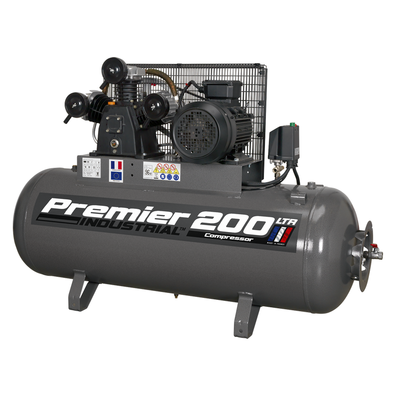 Sealey SAC32055B 200L Belt Drive Air Compressor 5.5hp 3ph