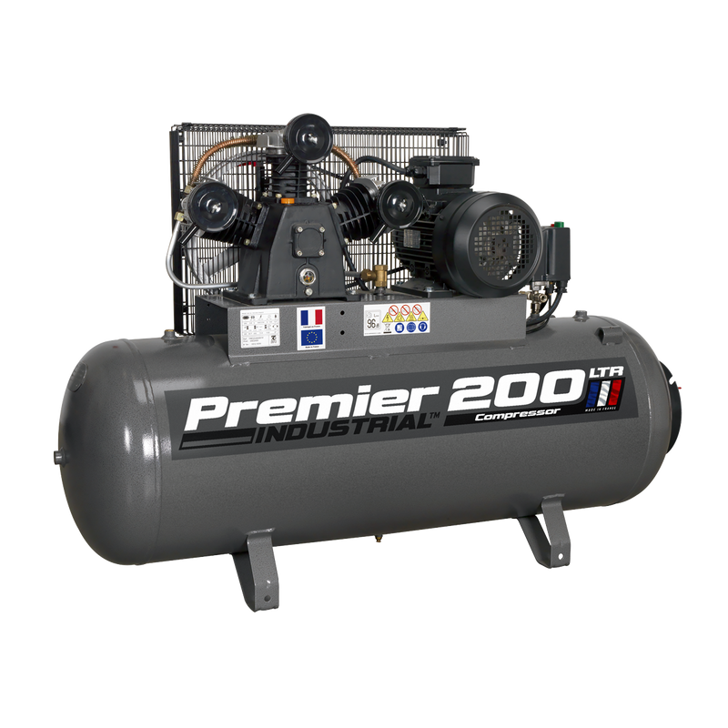 Sealey SAC32055B 200L Belt Drive Air Compressor 5.5hp 3ph