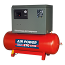 Sealey SAC42755BLN 270L Belt Drive Air Compressor 5.5hp 3ph 2-Stage with Cast Cylinders Low Noise