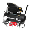 Sealey SAC5020APK 50L Direct Drive Air Compressor 2hp with 4pc Air Accessory Kit