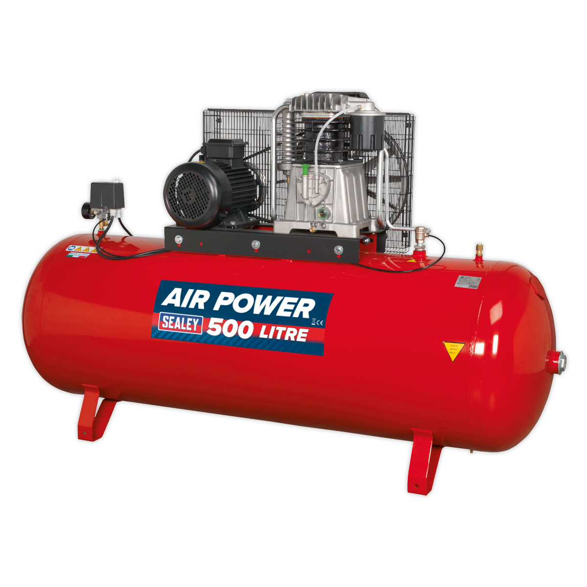 Sealey SAC55075B 500L Belt Drive Air Compressor 7.5hp 3ph 2-Stage with Cast Cylinders