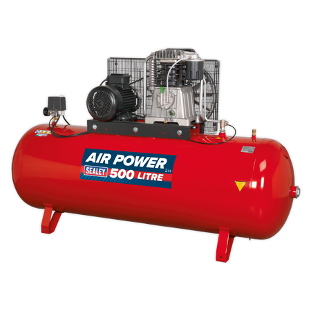 Sealey SAC55075B 500L Belt Drive Air Compressor 7.5hp 3ph 2-Stage with Cast Cylinders