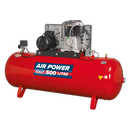 Sealey SAC55075B 500L Belt Drive Air Compressor 7.5hp 3ph 2-Stage with Cast Cylinders