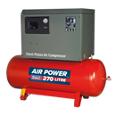 Sealey SAC72775BLN 270L Belt Drive Compressor 7.5hp 3ph 2-Stage with Cast Cylinders Low Noise