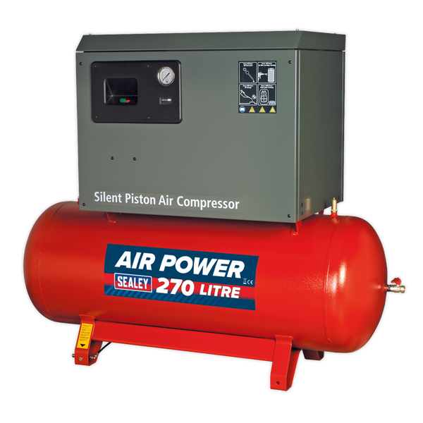 Sealey SAC72775BLN 270L Belt Drive Compressor 7.5hp 3ph 2-Stage with Cast Cylinders Low Noise