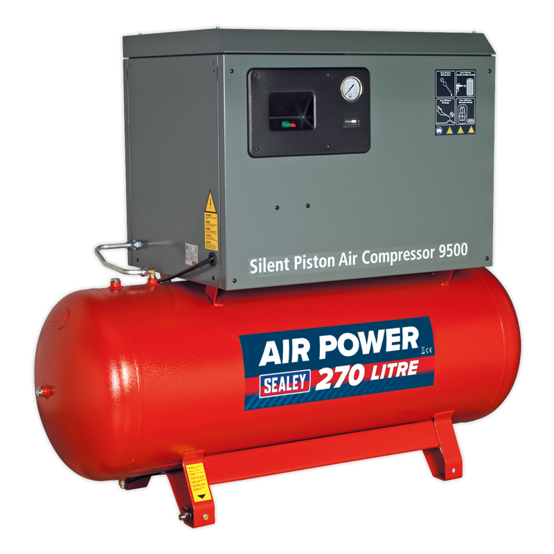 Sealey SAC72775BLN 270L Belt Drive Compressor 7.5hp 3ph 2-Stage with Cast Cylinders Low Noise