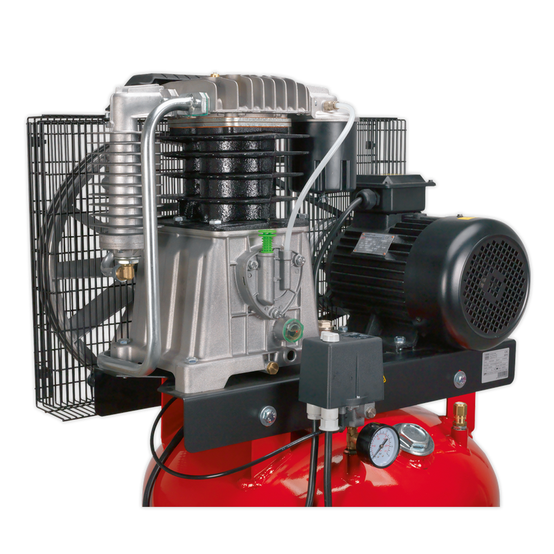 Sealey SACV52775B 270L Vertical Belt Drive Air Compressor 7.5hp 3ph 2-Stage with Cast Cylinders