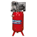 Sealey SACV52775B 270L Vertical Belt Drive Air Compressor 7.5hp 3ph 2-Stage with Cast Cylinders
