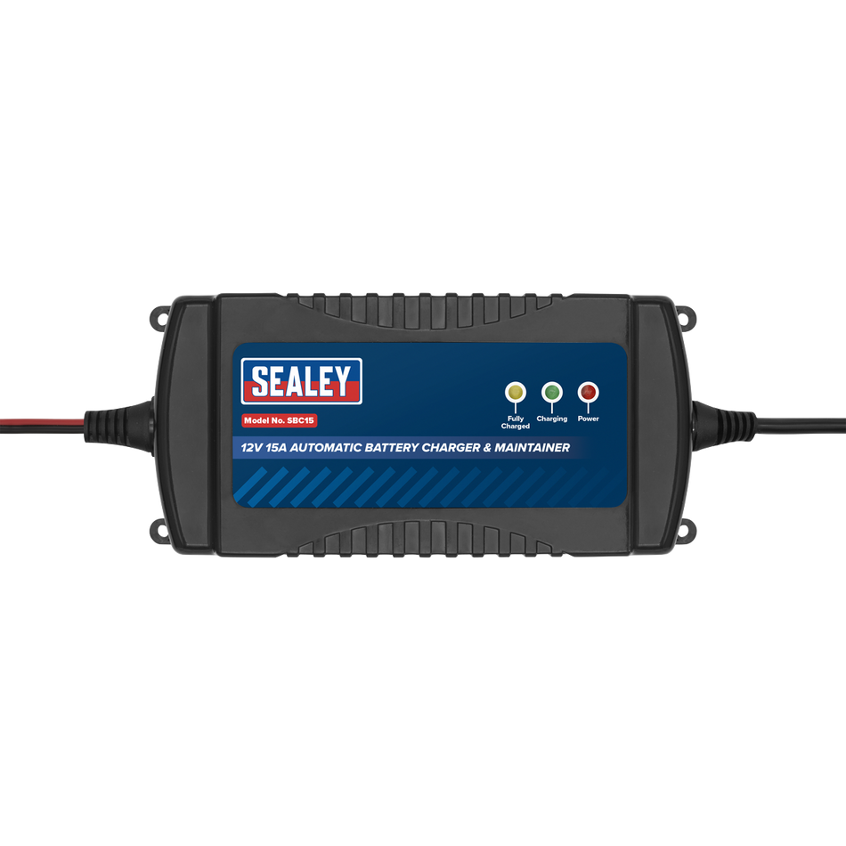 Sealey SBC15 12V 15A Automatic Battery Charger & Maintainer